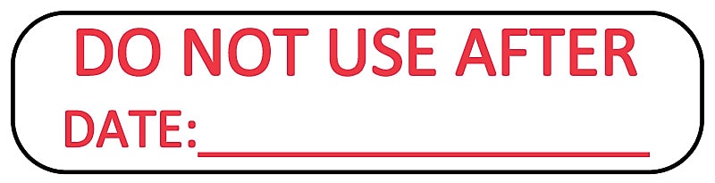 DO NOT USE AFTER, Medication Instruction Label, 1-5/8" x 3/8"
