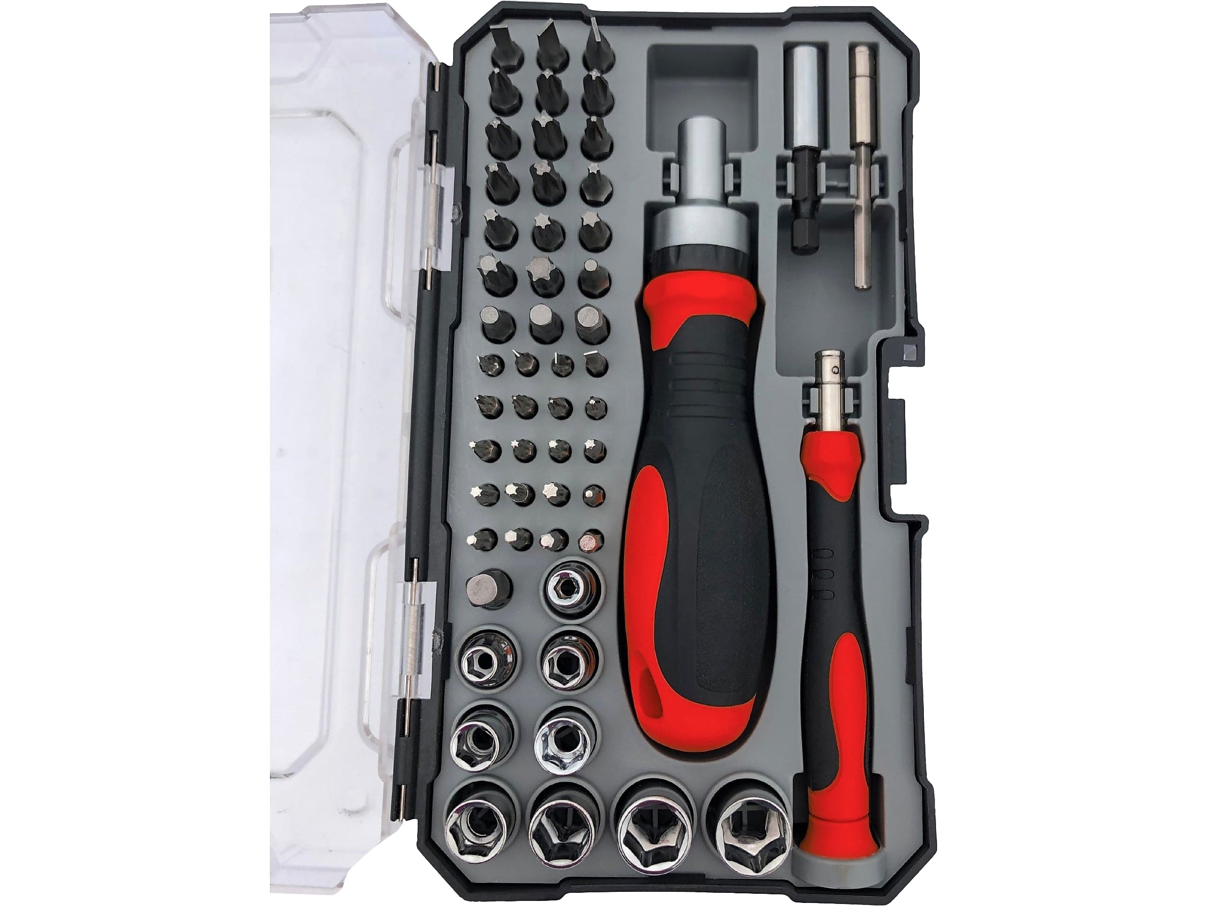 Apollo Tools 55-Piece Metric Tool Set, Black/Red (DT5024)
