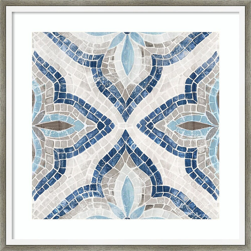 Amanti Art Blue Moroccan Tile by Eva Watts Wood Framed Wall Art Print, 17" x 17" (A42675547098)