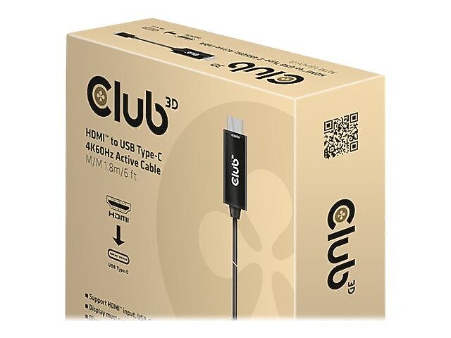 Club 3D 6' Display Port Audio/Video Monitor Cable, Black (CAC-1334)