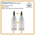 Tripp Lite 0.5' CAT-6 Ethernet Cable, 28 AWG, Black (N201-S6N-BK)