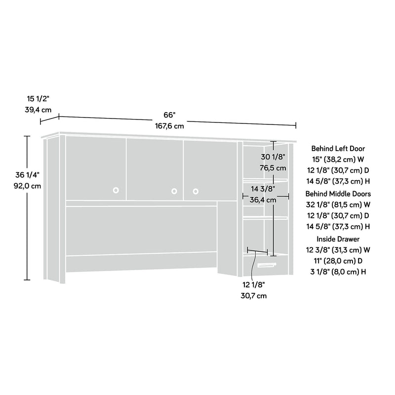 Sauder Whitaker Point 67"W Desktop Hutch, Natural Maple (429371)