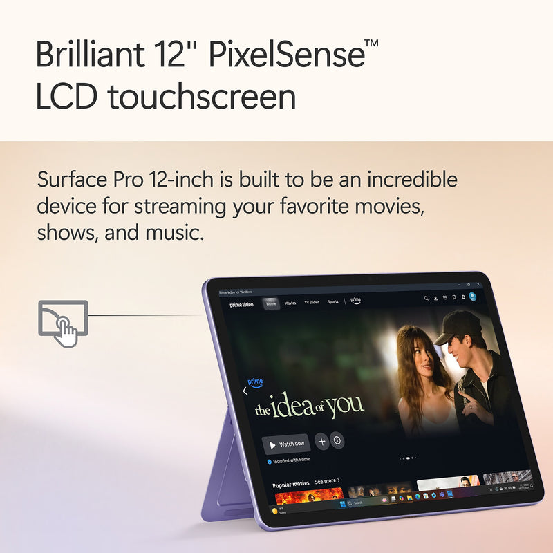 Microsoft Surface Pro 12", Copilot+ PC, Snapdragon X Plus, 16GB RAM, 512GB UFS, 16 Hour Battery, Windows 11 Home, Violet