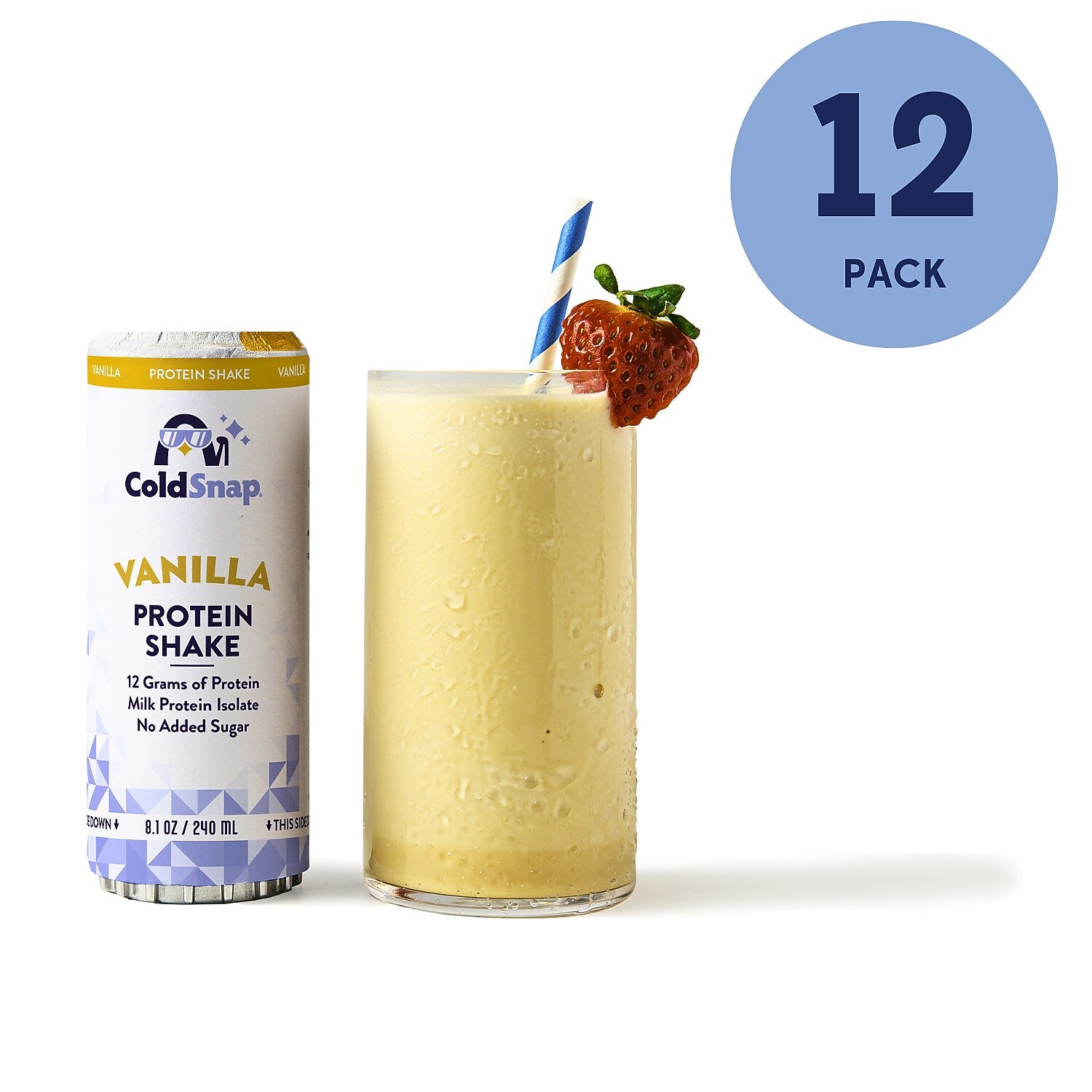 ColdSnap Vanilla Protein Shake Mix, Single Serve Pods, Dairy Free, 12 Pods/Pack, COLDSNAP MACHINE REQUIRED (100619)