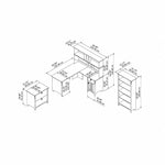 Bush Furniture Salinas 60"W L Shaped Desk with Hutch, Lateral File Cabinet and 5 Shelf Bookcase, Cape Cod Gray (SAL007CG)