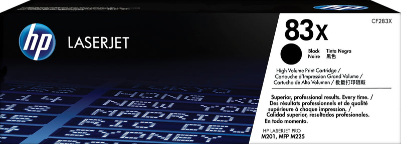 HP 83X Black High Yield Toner Cartridge, Prints Up to 2,200 Pages (CF283X)