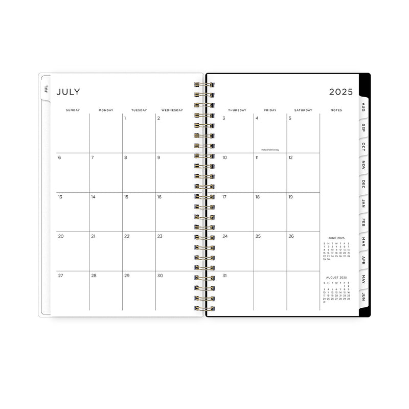 2025-2026 Blue Sky Leopard 5" x 8" Academic Year Weekly & Monthly Planner, Plastic Cover, Multicolored (149047-A26)