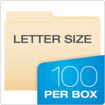 Pendaflex File Folder, 1-Tab, Assorted, Letter Size, Manila, 100/Box (R752 1/2)