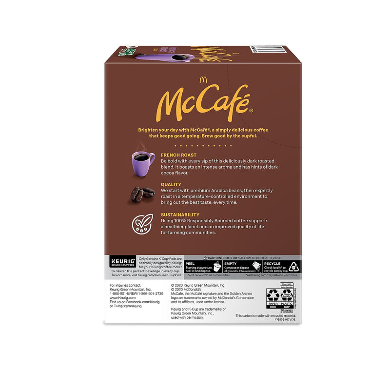 McCafe French Roast Coffee, Dark Roast, Keurig® K-Cup® Pods, 24/Box (5000201378)