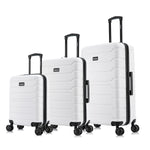 InUSA Trend 3-Piece Hardside Spinner Carry-On Luggage Set, TSA Checkpoint Friendly, White (IUTRESML-WHI)