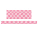 Teacher Created Resources Straight Border Trim, 3" x 2.92', Cool for School Pink Checkers, 12/Pack, 6 Packs/Bundle (TCR9332-6)