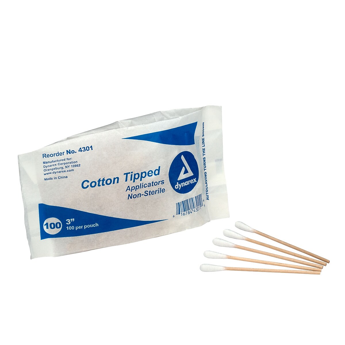 First Aid Only Non-Sterile Cotton Tipped Applicators, 3" L, 100/Pack (25-400)