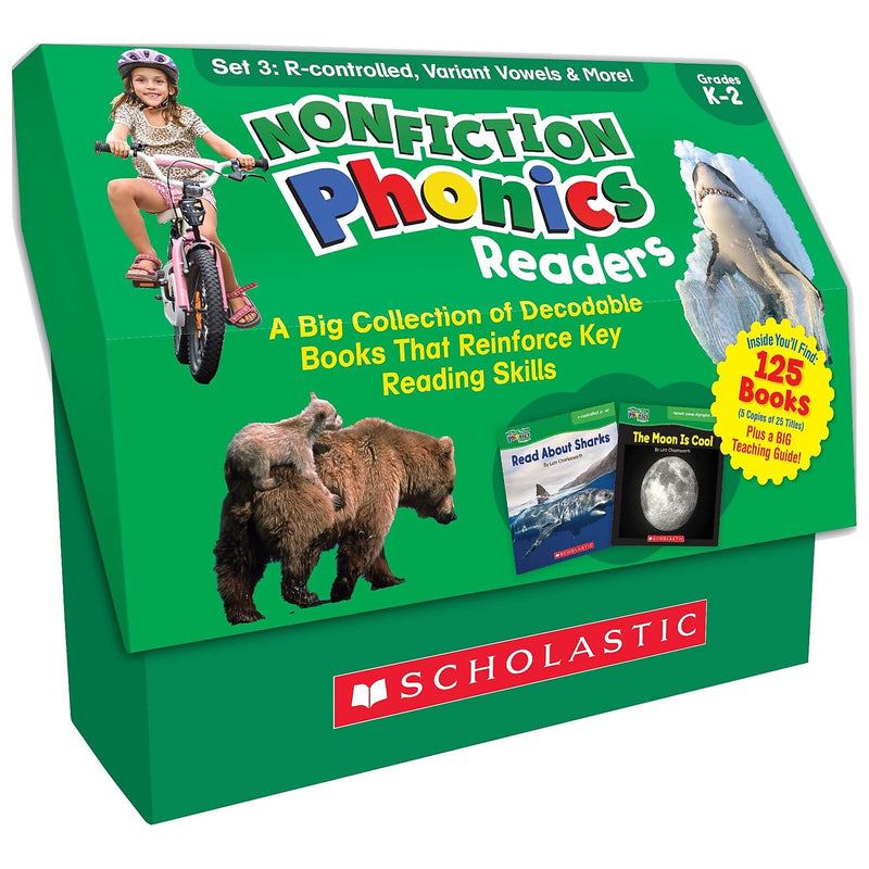 Scholastic Teaching Solutions Nonfiction Phonics Readers: R-controlled, Variant Vowels & More, 125 Books/Set (SC-9781338894714)