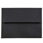 JAM Paper A2 Booklet Envelope 4 3/8" x 5 3/4", Black Linen, 100/Pack (64345d)