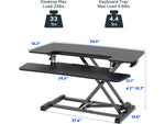 FlexiSpot M7 Series 35"W Manual Rectangular Adjustable Standing Desk Converter, Black (M7-E-35B)