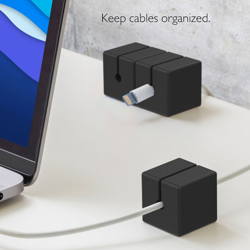 Function101 Cable Blocks, Magnetic Cable Organizers, Black 3/Pack (F101-CBXB3)
