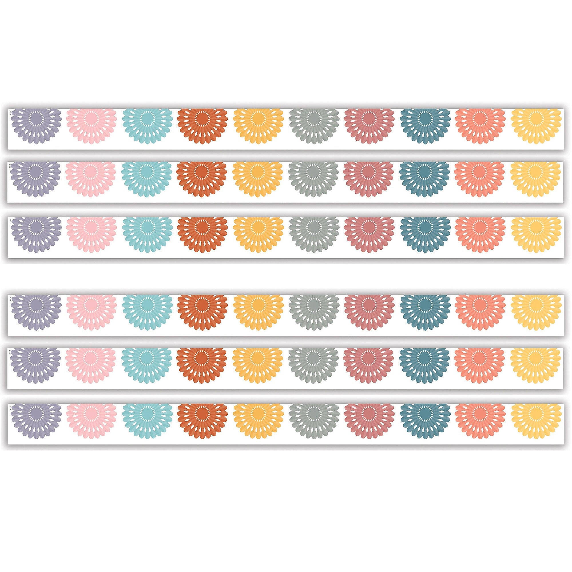 Teacher Created Resources Die-Cut Border Trim, 2.75" x 2.92', Happy Cactus Crew Fiesta, 12/Pack, 6 Packs/Bundle (TCR6957-6)