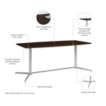 Bush Business Furniture 72"W x 36"D Boat Shaped Conference Table, Mocha Cherry (99TBM72MRSVK)