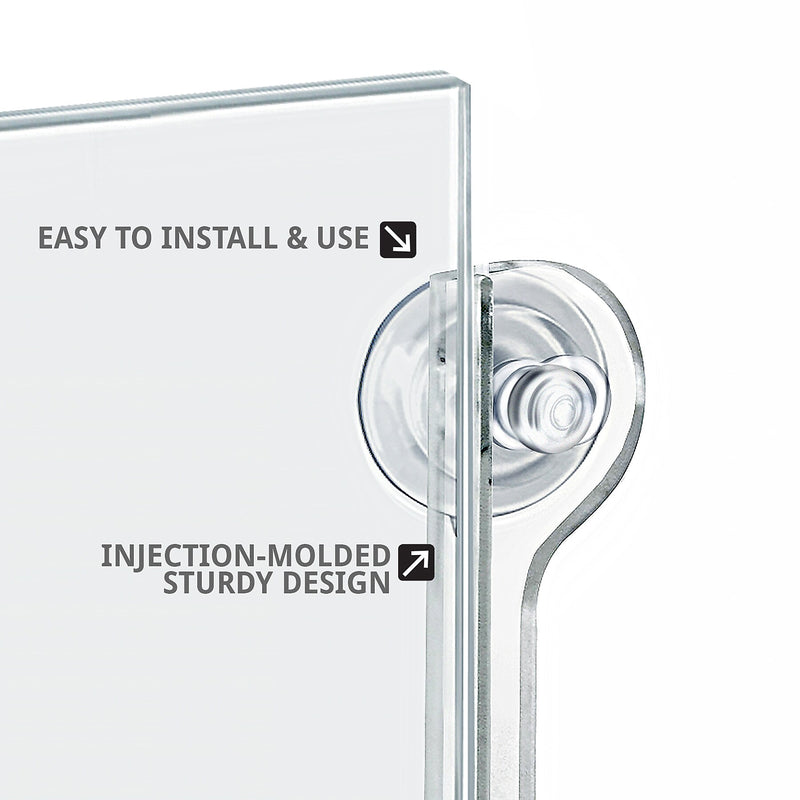 Azar Sign Holder, 8.5" x 8.5", Vertical, Wall Mounted, Clear, Acrylic, 2/Pack (106626)