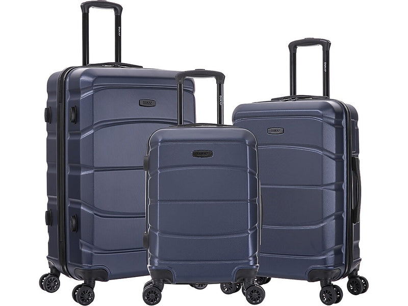 DUKAP Sense 3-Piece Hardside Spinner Luggage Set, TSA Checkpoint Friendly, Blue (DKSENSML-BLU)