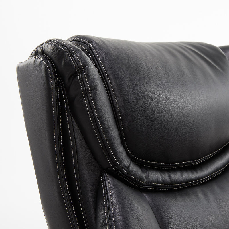 La-Z-Boy Harnett Ergonomic Faux Leather Swivel Executive Chair, Black (46253A)