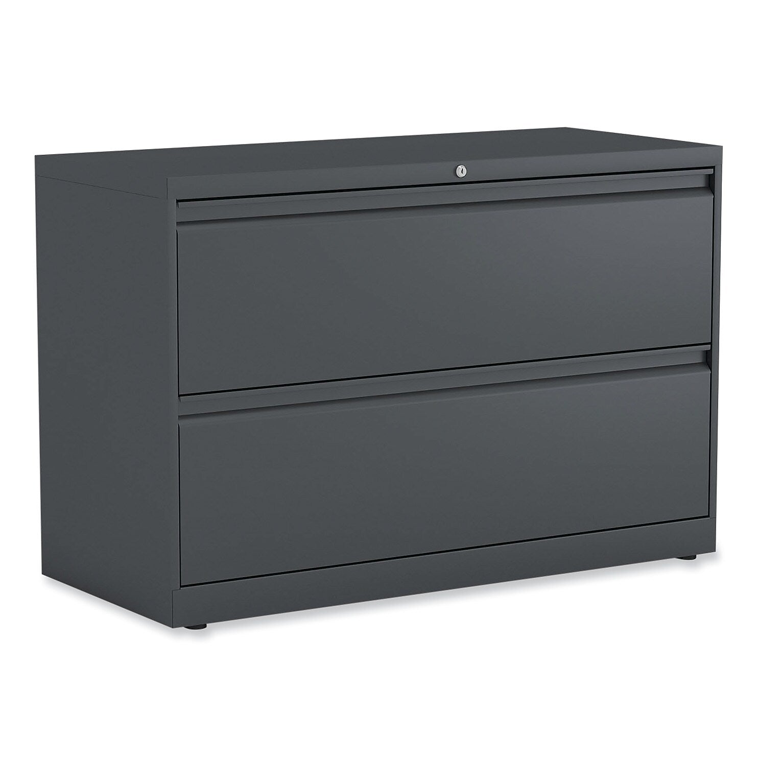 Alera 2-Drawer Lateral File Cabinet, Letter/Legal Size, Lockable, 28"H x 42"W x 18.63"D, Charcoal (ALEHLF4229CC)
