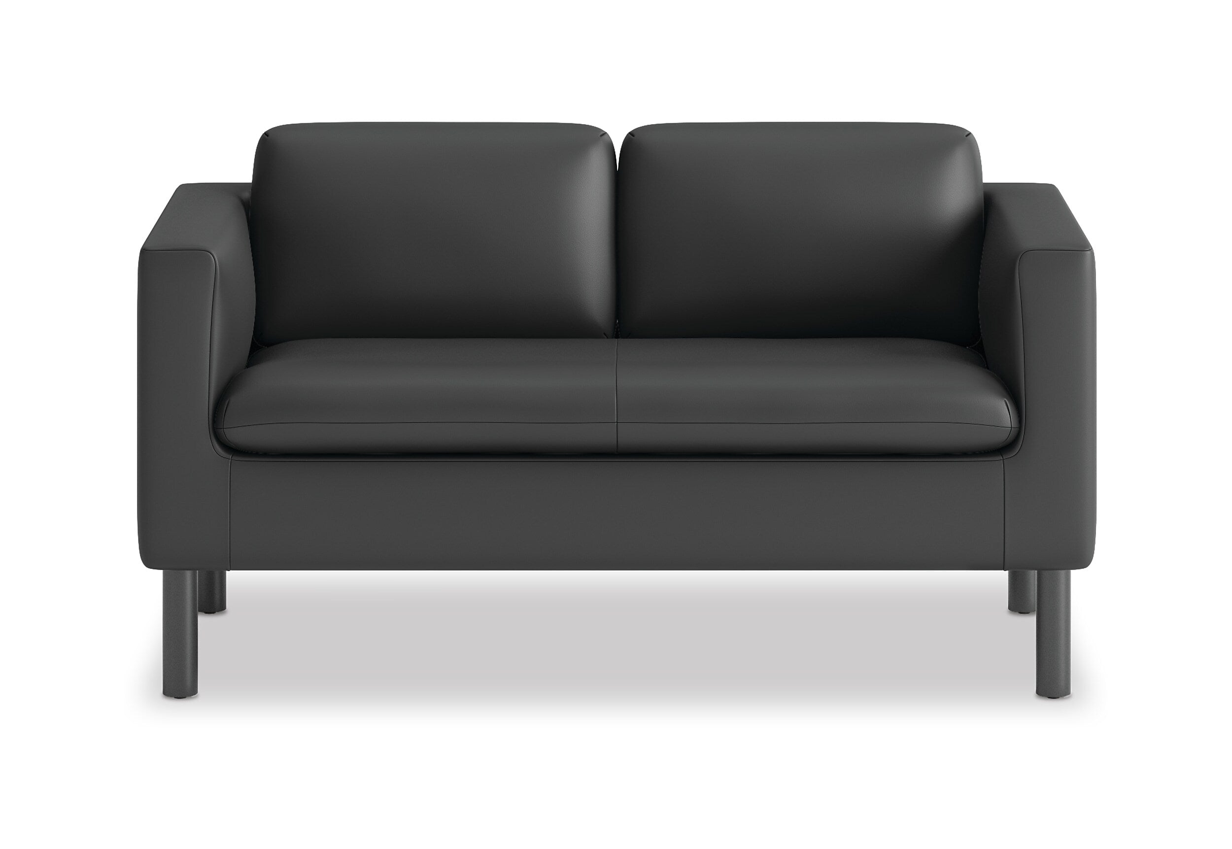 HON Parkwyn 53.5" Polyurethane Loveseat, Black (HVLVL2.BLK01)