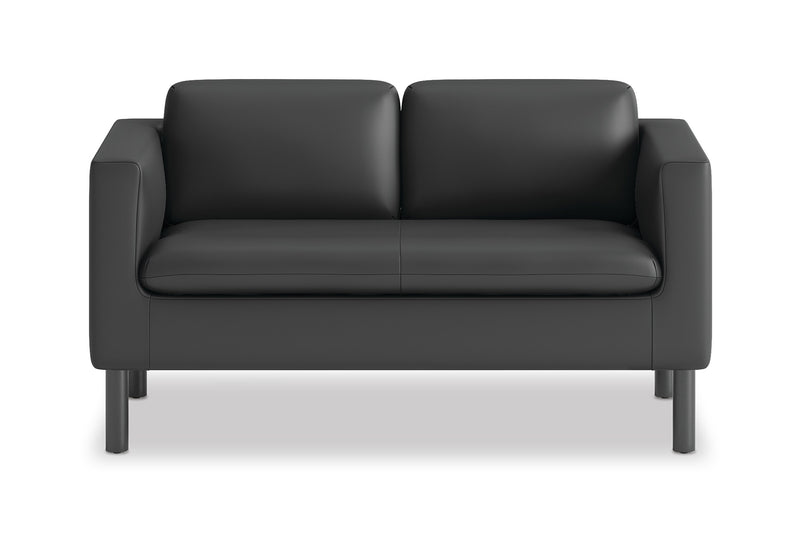 HON Parkwyn 53.5" Polyurethane Loveseat, Black (HVLVL2.BLK01)