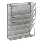 Mind Reader 5-Pocket Metal Mesh Mountable Wall File, Letter Size, Silver (MAGSTACK-SIL)