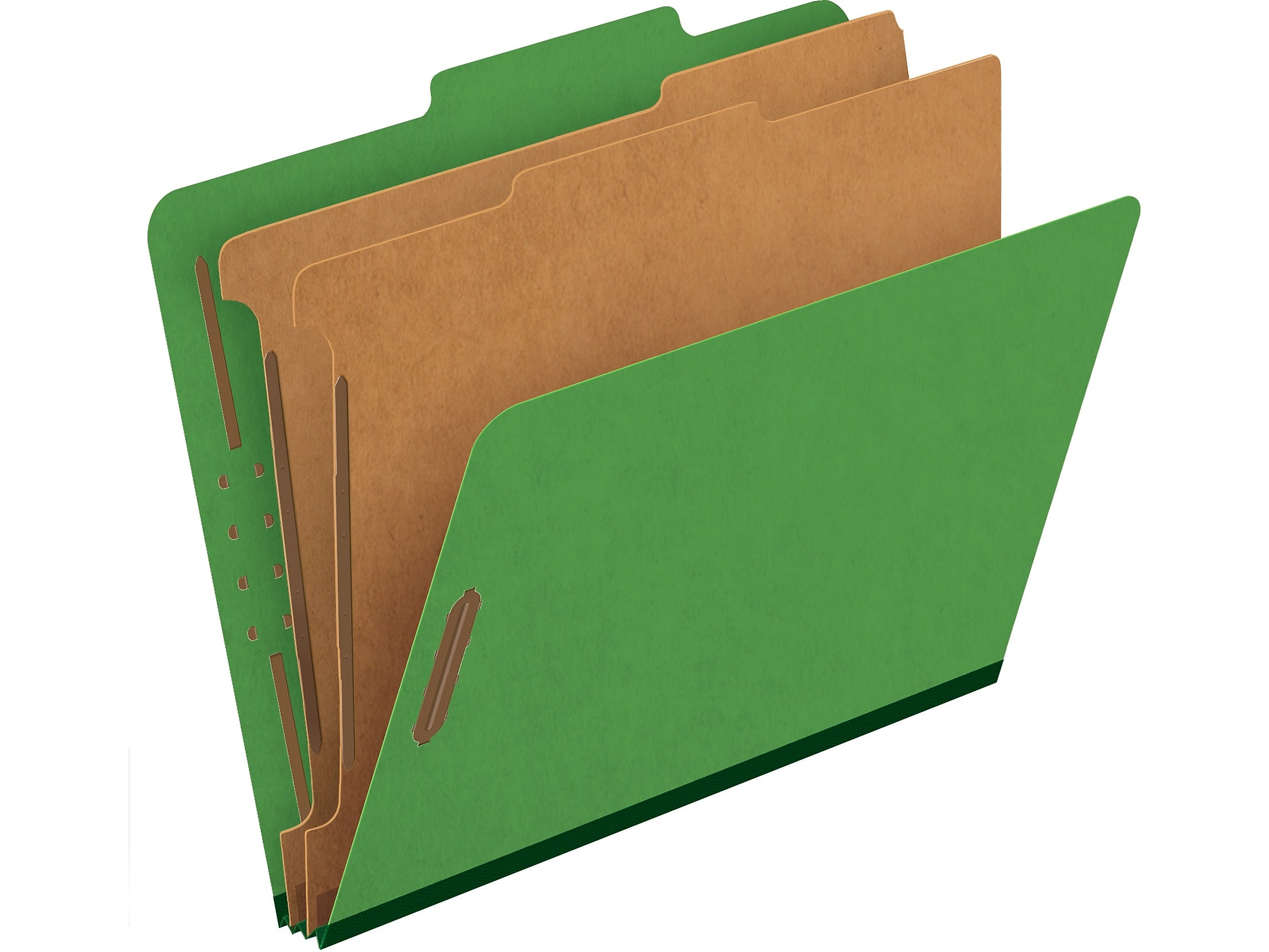 Pendaflex Pressboard Classification Folder, 2-Dividers, 2 1/2" Expansion, Letter Size, Dark Green, 10/Box (24133P)