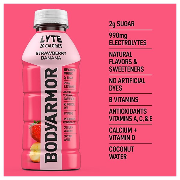 BodyArmor LYTE Strawberry Banana Sports Drink, 16 oz., 12/Pack (411896)