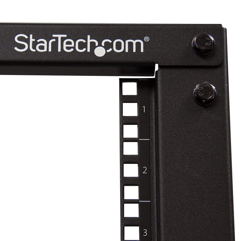 StarTech.com 4-Post Mobile Open Frame 8U Server Rack, Black, (4POSTRACK8U)