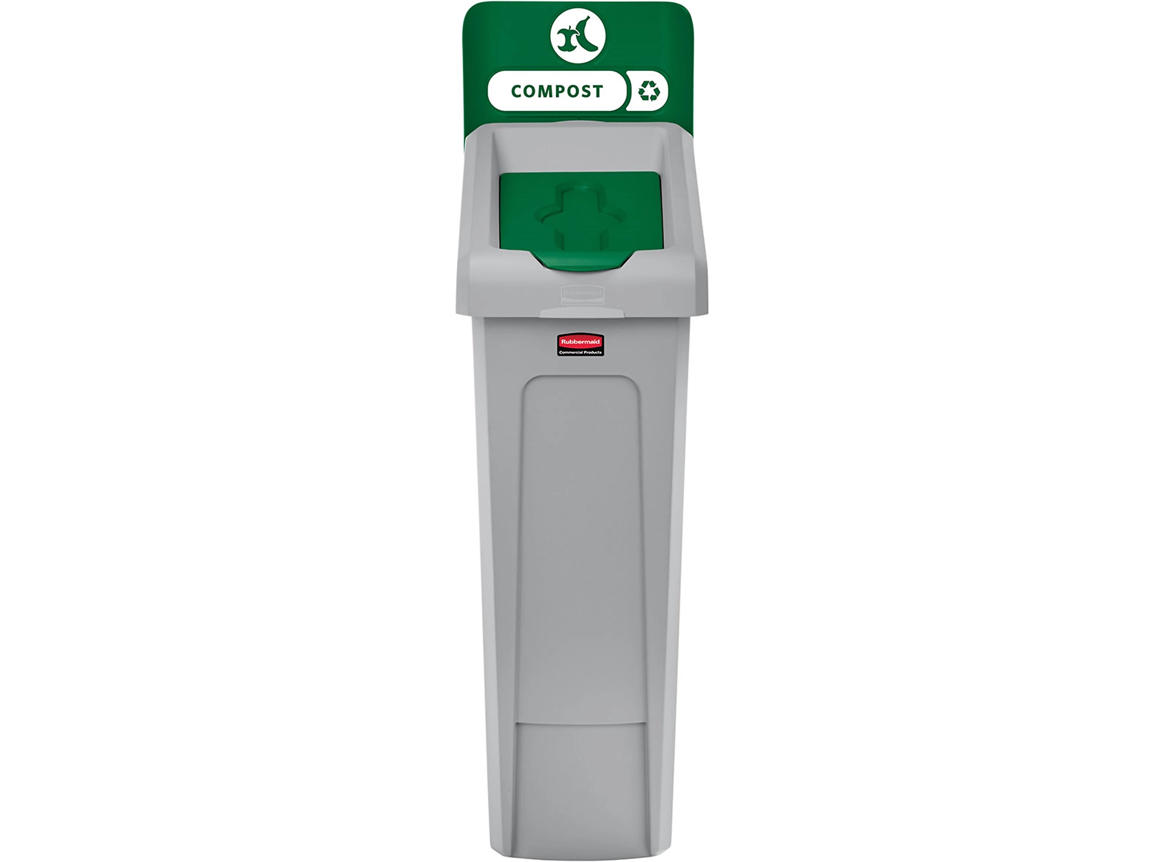 Rubbermaid Slim Jim Single-Stream Recycling Station, 23 Gallon, Gray/Green (2185051)