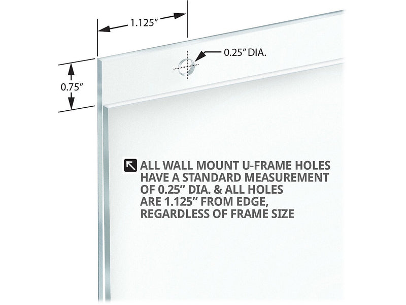 Azar Sign Holder, 4" x 6.75", Vertical, Wall Mounted, Clear, Acrylic, 10/Pack (162732)