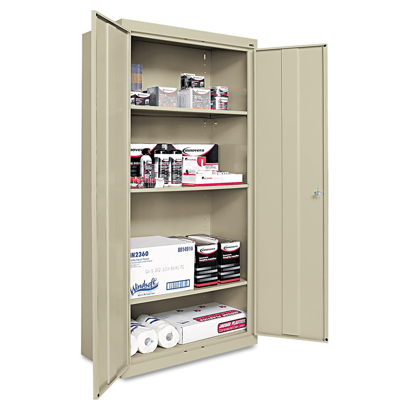 Alera 72" Steel Storage Cabinet with 4 Shelves, Putty (ALECME7218PY)