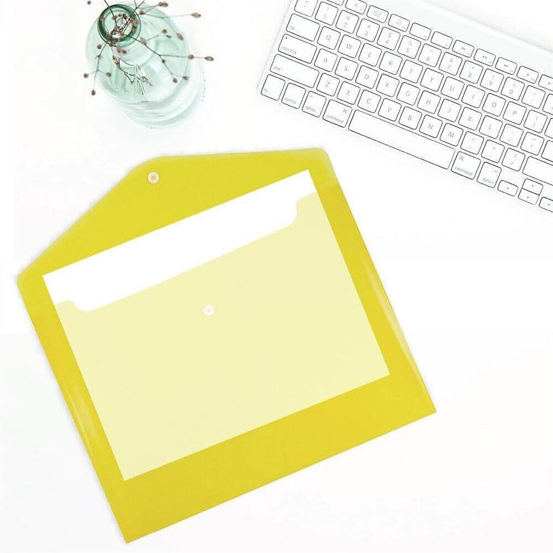 JAM Paper Premium Plastic Document File, Letter, Yellow, 3/Pack (218S0YEX3)