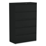 Alera 5-Drawer Lateral File Cabinet, Letter/Legal Size, Lockable, 67.63"H x 42"W x 18.63"D, Black (ALEHLF4267BL)
