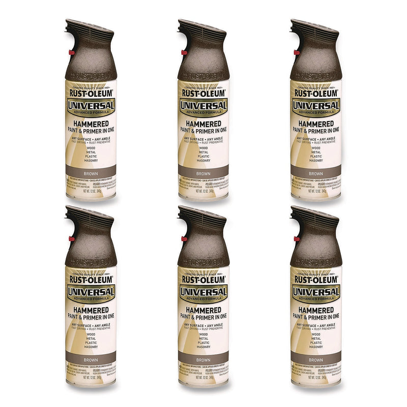 Rust-Oleum Universal Premium Spray Paint, Brown, 12 oz., 6/Carton (245218)