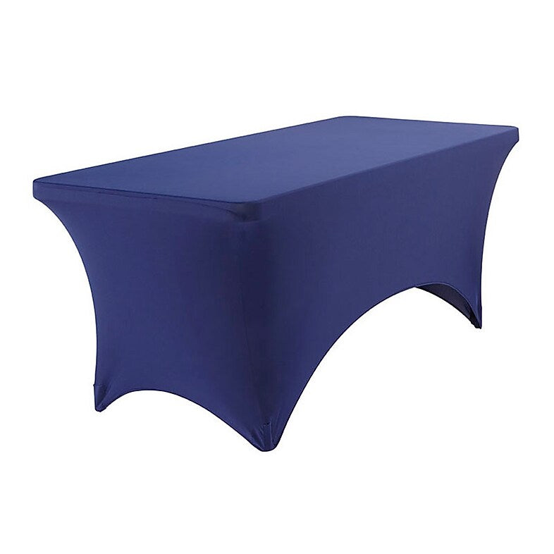Iceberg 72"L x 30"W Stretch-Fabric Table Cover, Blue (16526)