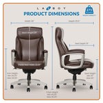 La-Z-Boy Arcadian Ergonomic Bonded Leather Swivel Executive Chair, Brown (60008)