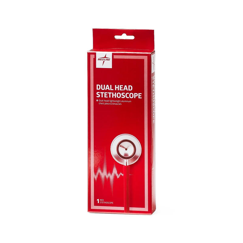 Medline Dual Head Stethoscope, Red (MDS926206)