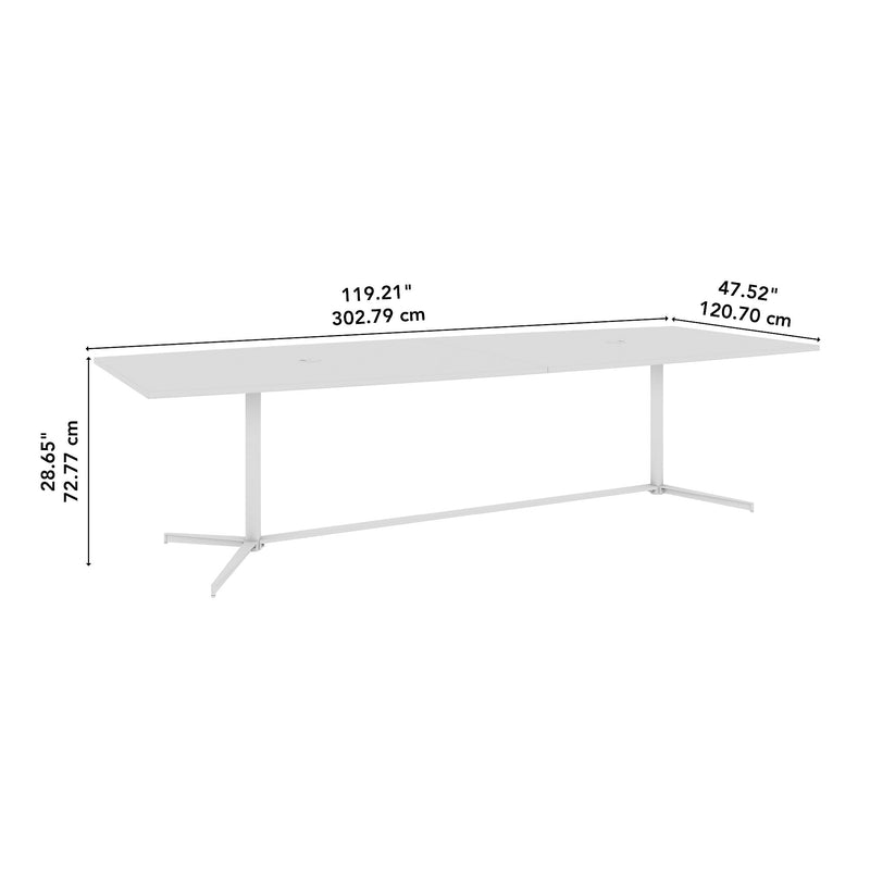 Bush Business Furniture 120W x 48D Boat Shaped Conference Table with Metal Base, Hansen Cherry (99TBM120HCSVK)