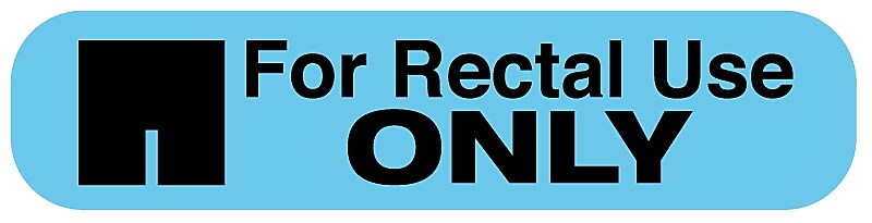 FOR RECTAL USE ONLY, Medication Instruction Label, 1-5/8" x 3/8"