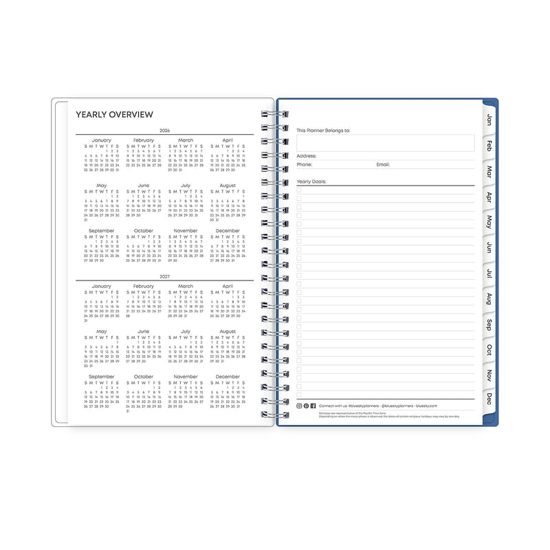 Planning Calendar BS Savoy Cool PP 5x8 RY26 Wkly/Mthly Safety Wirebound -