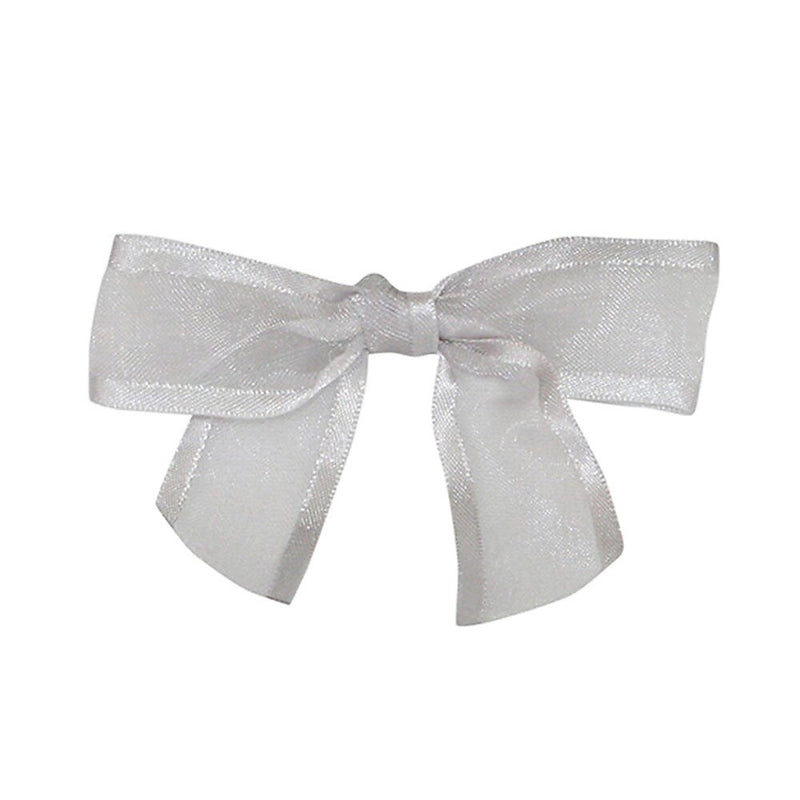 JAM Paper Ribbon Bows, Silver Sheer, 100/Pack (52640349156)