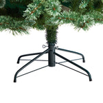 Nearly Natural 8-ft Wisconsin Slim Snow Tip Pine Artificial Christmas Tree with 600 Clear LED Lights (T3050)