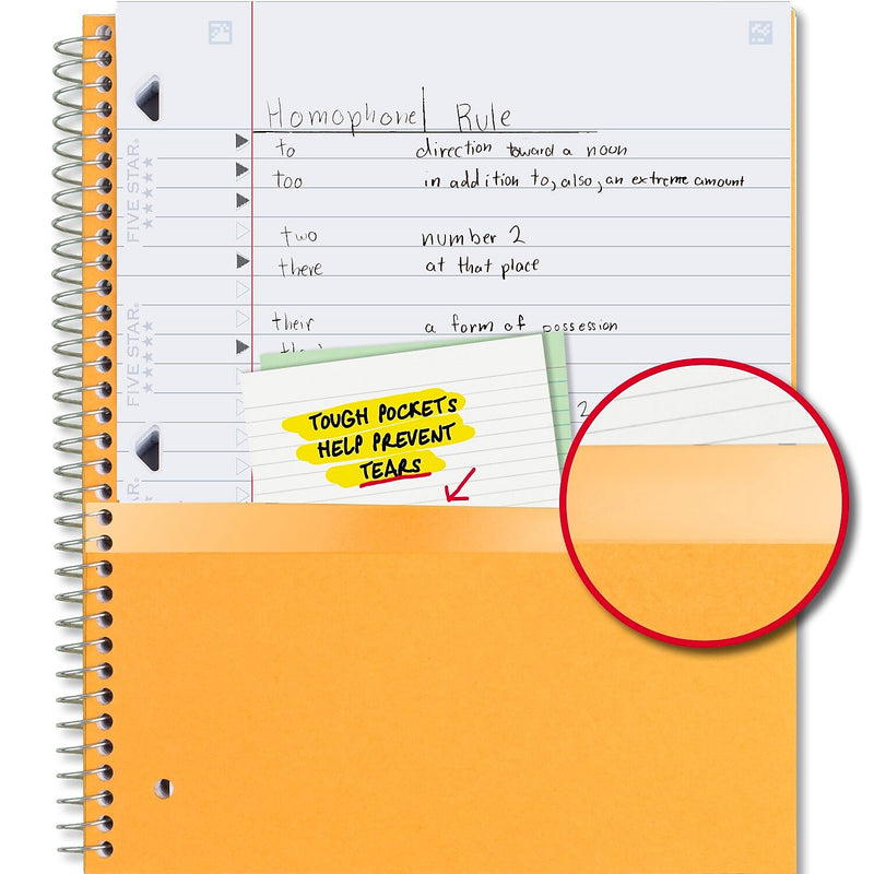 Five Star 3-Subject Notebooks, 8" x 10.5", Wide Ruled, 150 Sheets, Each (51014)