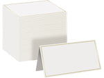 Better Office 2" x 3.5" White/Gold Table Tent Place Card, 100/Pack (64646-100PK)