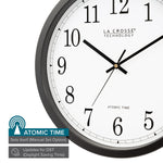 La Crosse Technology Atomic Analog Wall Clock, Plastic, 14"Dia. (WT-3143A)
