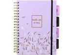 Pukka Pad Rochelle & Jess 5-Subject Notebook, 7.5" x 10", Graph-Ruled, 100 Sheets, Lilac, 3/Pack (9917-ROC)